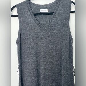 Calvin Klein Grey V-Neck Sleeveless Dress